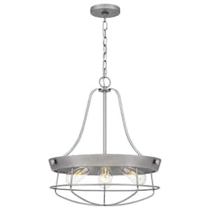 Southbourne 4-Light Antique Nickel Cage Pendant Light with Open Steel Frame