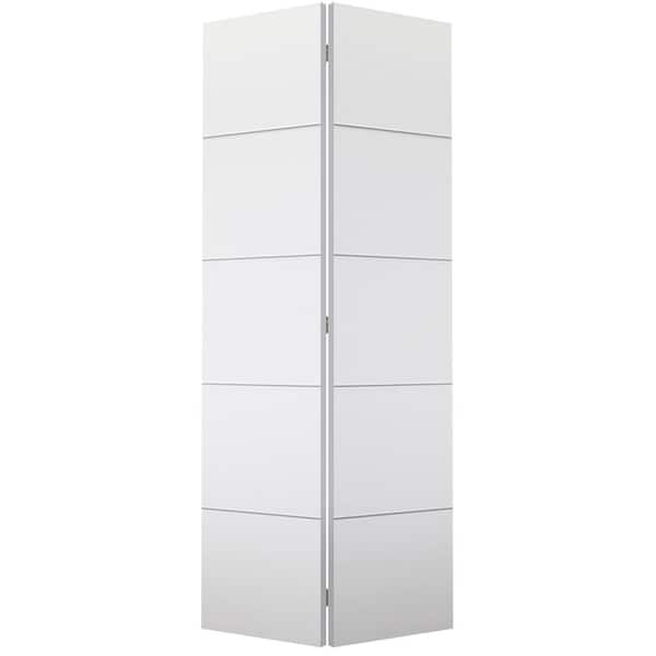 Smart Pro 4H 36" x 79.375" Solid Composite Core Polar White Finished Wood Bifold Door with Hardware