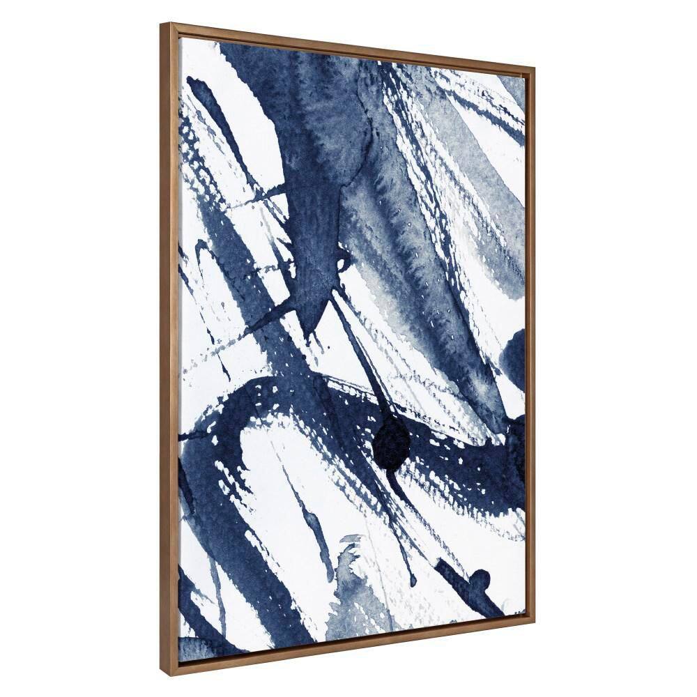 "Sylvie ""Indigo Watercolor"" by Amy Peterson Art Studio Gold Framed Art Print 32 in. x 42 in." price history on PriceWatchPro