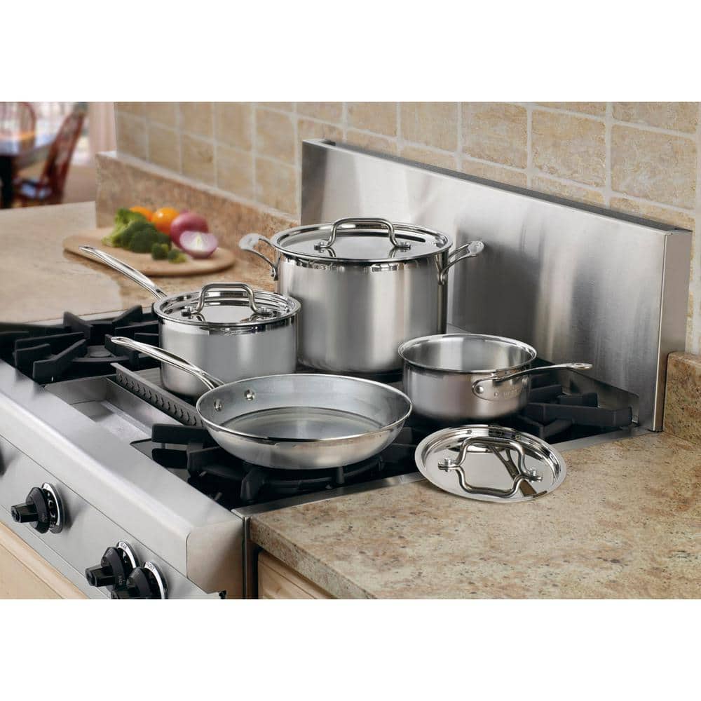 Stainless Steel 7-Piece Cookware Set with Tri-Ply Construction