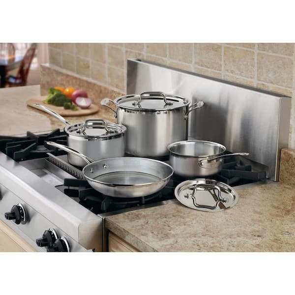 Cuisinart MultiClad Pro 7-Piece Stainless Cookware Set with Lids MCP-7NP1 -  The Home Depot