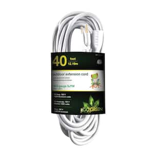 40 ft. 16/3 Heavy Duty Extension Cord, White