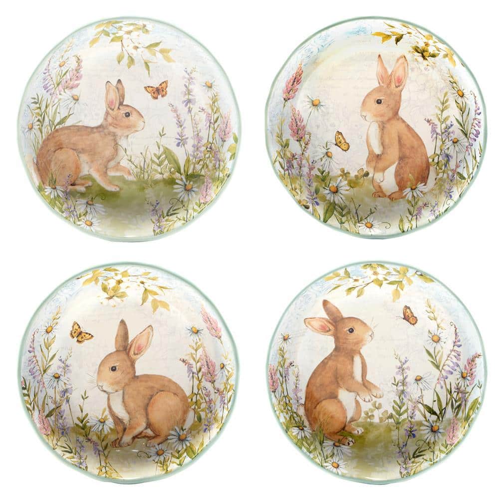 Certified International 22 Fl. Oz. Multi-Colored Earthenware Easter Meadow Soup Bowls (Set Of 4)