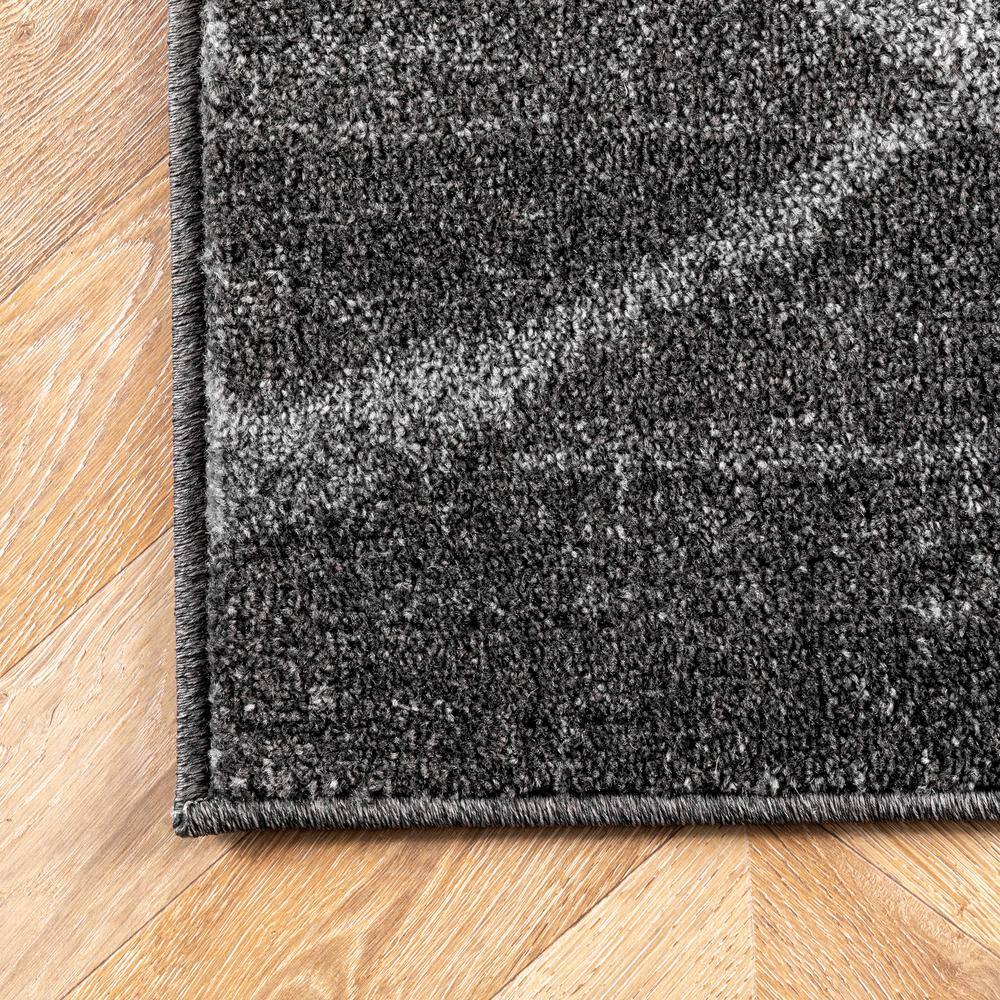 Thigpen Oval Dark Grey Synthetic 25" Spot-Resistant Rug