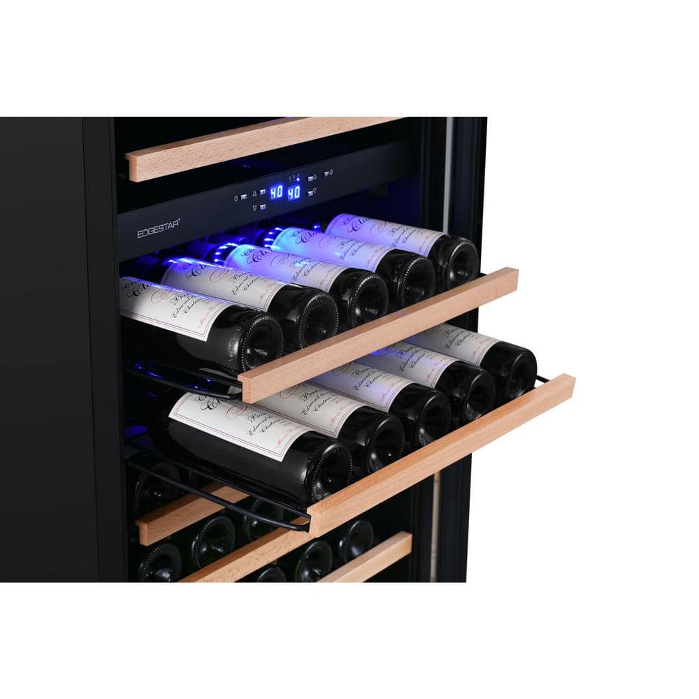 141 Bottle Dual Zone Stainless Steel Wine Refrigerator with Interior Lighting