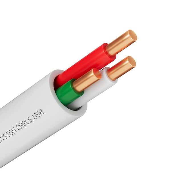 250 ft. 18/3 White Solid Bare Copper CMR/CL3R Thermostat Wire UL/ETL Listed, UV Resistant