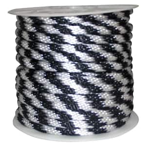 5/8 in. x 140 ft. Solid Braided Poly Rope White and Black