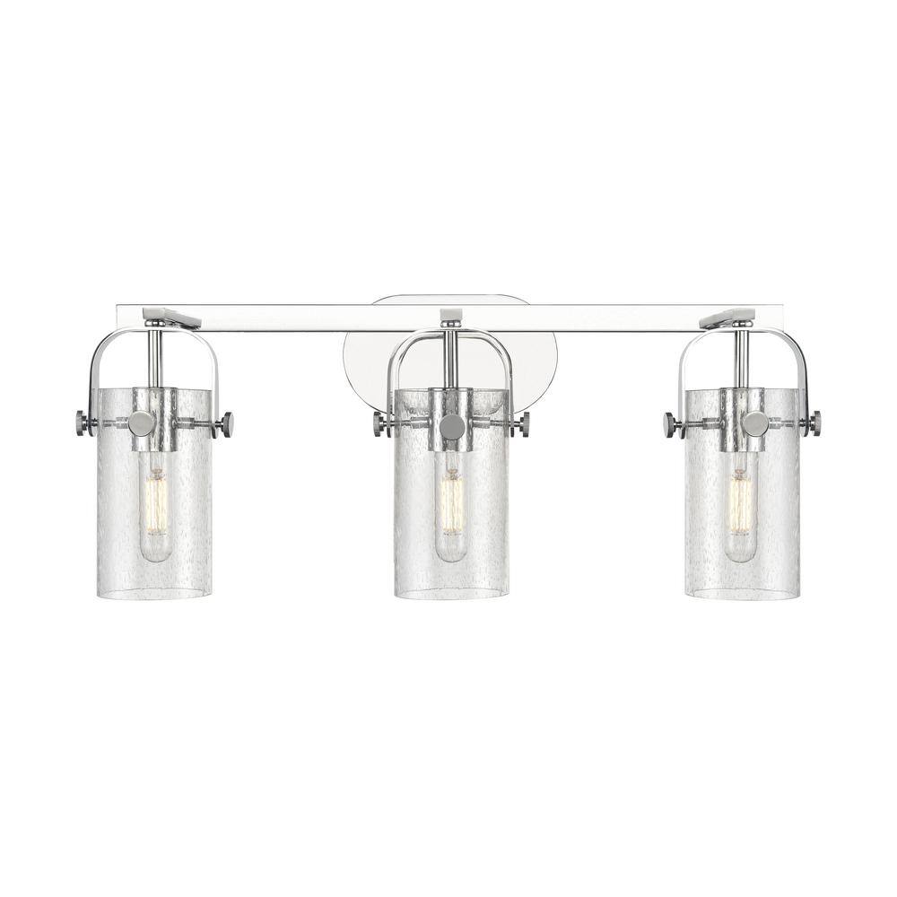 Pilaster II Cylinder 24.88 in. 3-Light Polished Chrome Vanity Light with Glass Shade price history on PriceWatchPro