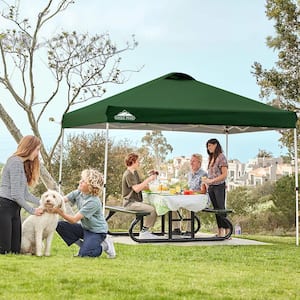 10 ft. x 10 ft. Green Pop Up Canopy Tent Instant Outdoor Canopy