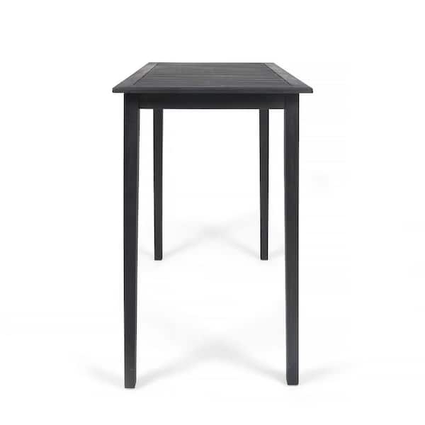 Polaris 41 in. Dark Grey Rectangular Wood Outdoor Patio Bistro Table