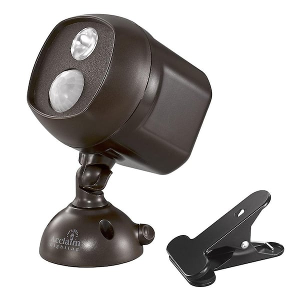 Acclaim Lighting Battery Operated Bronze LED Single Head Spotlight With Clamp