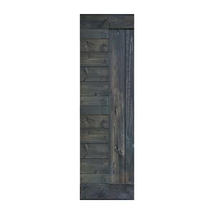 L Series 24 in. x 84 in. Carbon Gray Finished Solid Wood Barn Door Slab - Hardware Kit Not Included