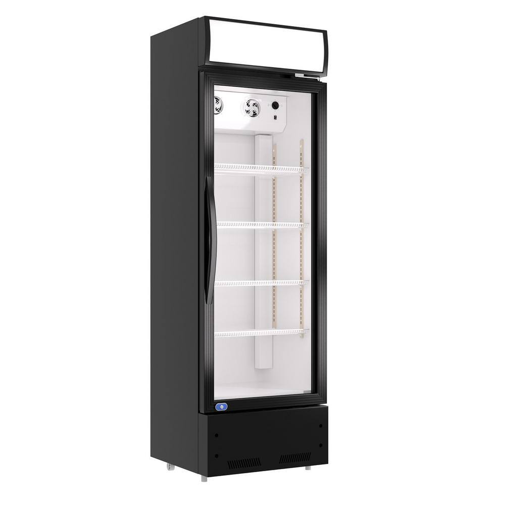 11 Cu. Ft. 23 ft. Single Glass Door Refrigerator with LED lights inside the catsers ETL/NSF approved