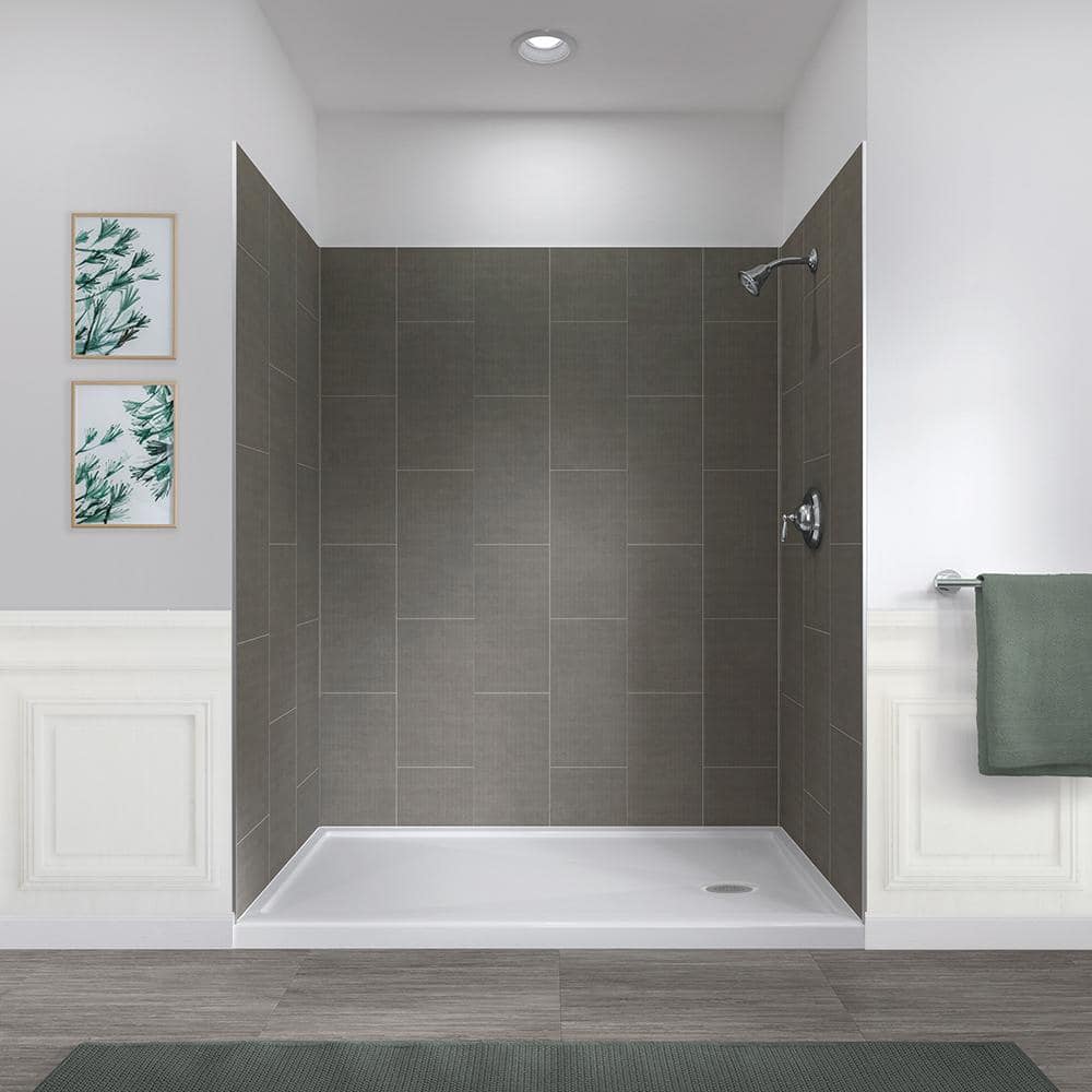 JETCOAT 32 in. x 60 in. x 78 in. Shower Kit in Quarry with Right Drain 30 in. Base in White (5-Piece) price history on PriceWatchPro