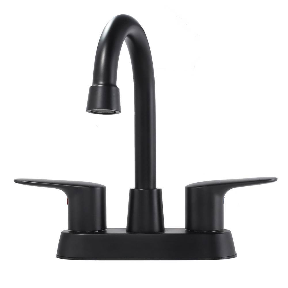 4 in. Centerset Double Handle Bathroom Faucet in Matte Black price history on PriceWatchPro