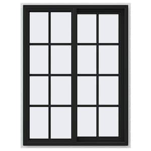 36 in. x 48 in. V-4500 Series Bronze FiniShield Vinyl Right-Handed Sliding Window with Colonial Grids/Grilles