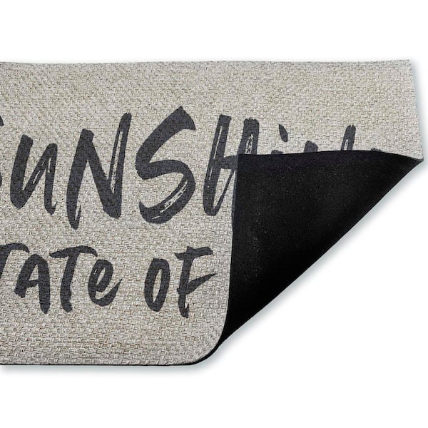 Sunshine State Of Mind Blue 18 in. x 30 in. Polyester Non-Slip Outdoor Door Mat