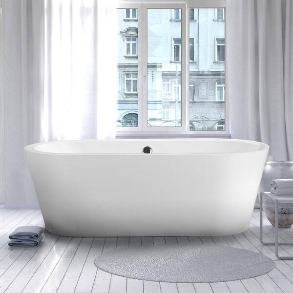 Melania 5.6 ft. Acrylic Flatbottom Non-Whirlpool Bathtub in White Melania 5.6 ft. Acrylic Flatbottom Non-Whirlpool Bathtub in White