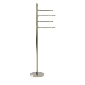 Soho Free Standing Towel Bar 4-Pivoting Swing Arm Towel Stand in Polished Nickel