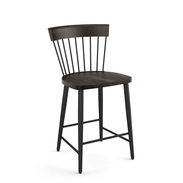 Amisco Amisco Angelina 26 in. Counter Stool Dark Grey Wood/Black
