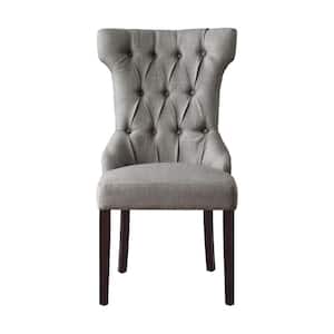 Ximena Light Grey Linen Button Tufted Armless Dining Chair (Set of 2)