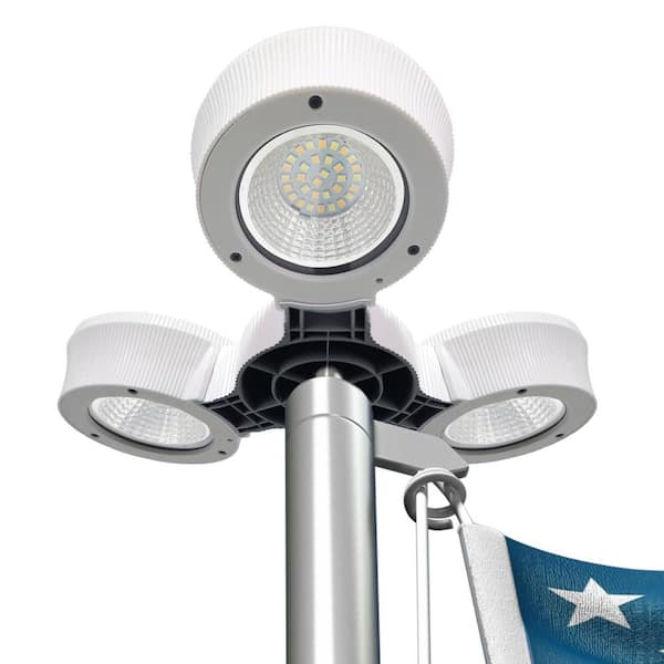 25 ft. Aluminum Flagpole with Solar Powered Light 3000 Lumens, 3 Modes Light Dusk to Dawn for Outdoors