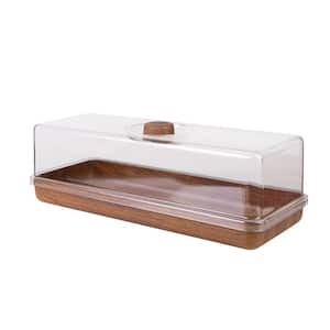 Mahogany Collection Plastic Bread and Cake Tray with Cover