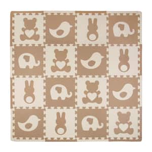 Teddy and Friends Multicolored 50 in. x 50 in. Residential Mat Set