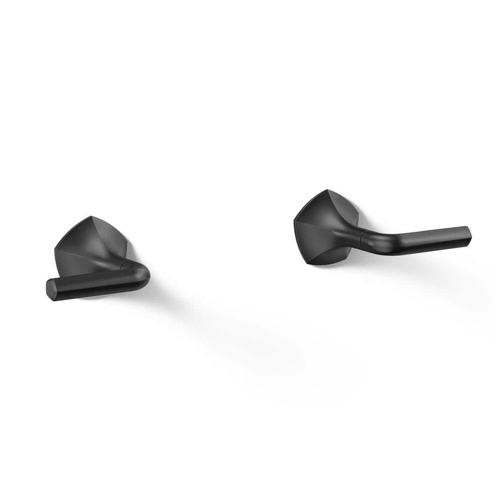 Occasion Wall-Mount Bathroom Sink Faucet Lever Handle Trim, Matte Black