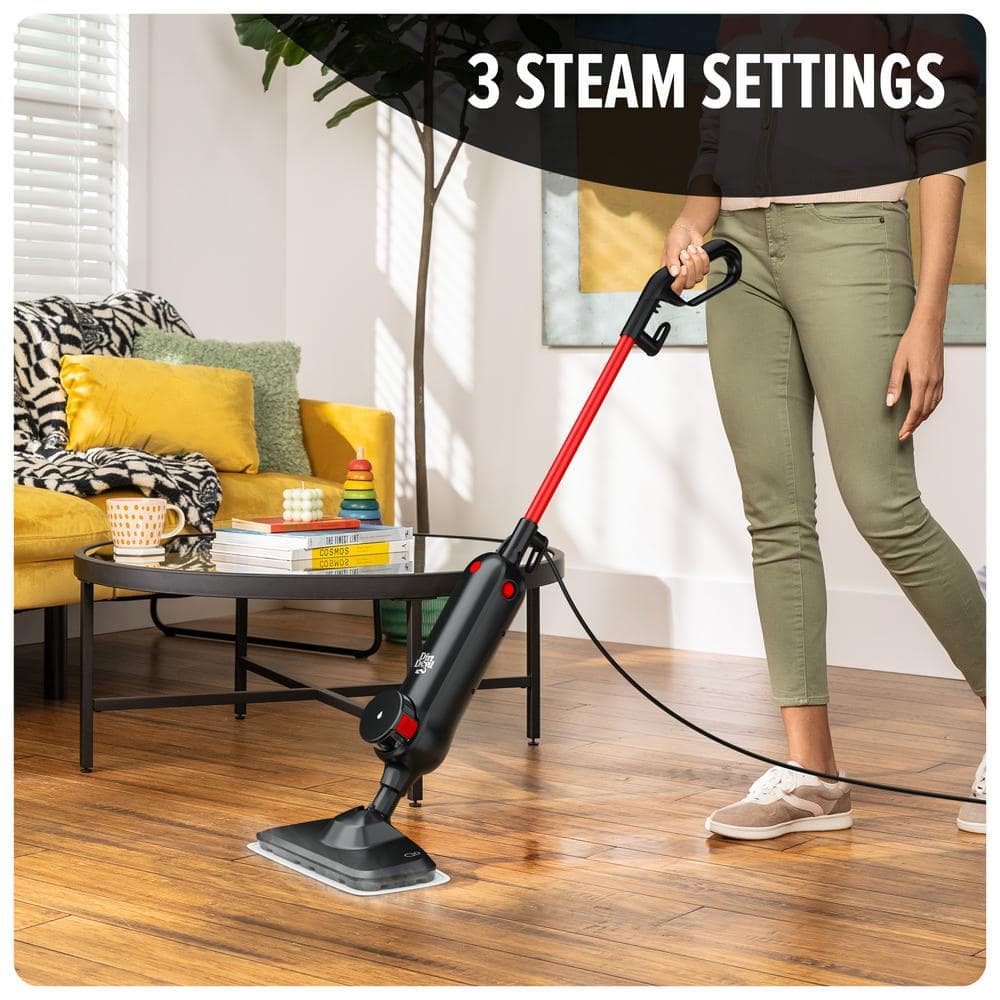 Black Corded Steam Mop for Hardwood and Tile Floors