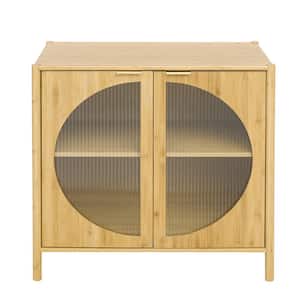 Bamboo 2 door cabinet, Buffet Sideboard Storage Cabinet, Buffet Server Console Table, for Dining Room, Kitchen