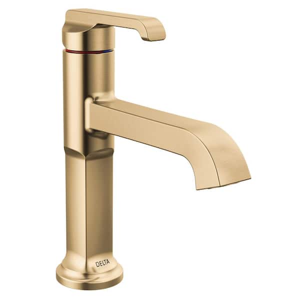 Delta Tetra Single-Handle Single Hole Bathroom Faucet Drain Kit Included in Lumicoat Champagne Bronze