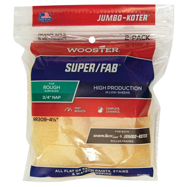 Wooster 4-1/2 in. x 3/4 in. Jumbo-Koter Super/Fab Miniroller Cover (2-Pack)