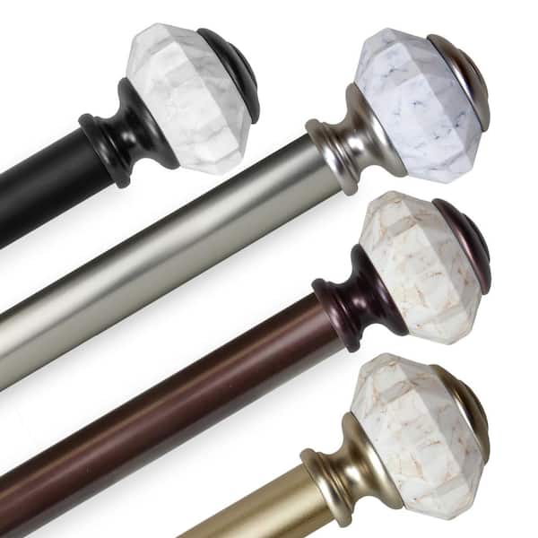 EMOH 1 Inch Dia 160-240" Adjustable Brilliant Single Curtain Rod in Bronze