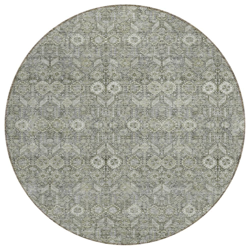 Addison Rugs Chantille ACN574 Gray 8 ft. x 8 ft. Round Machine Washable ...