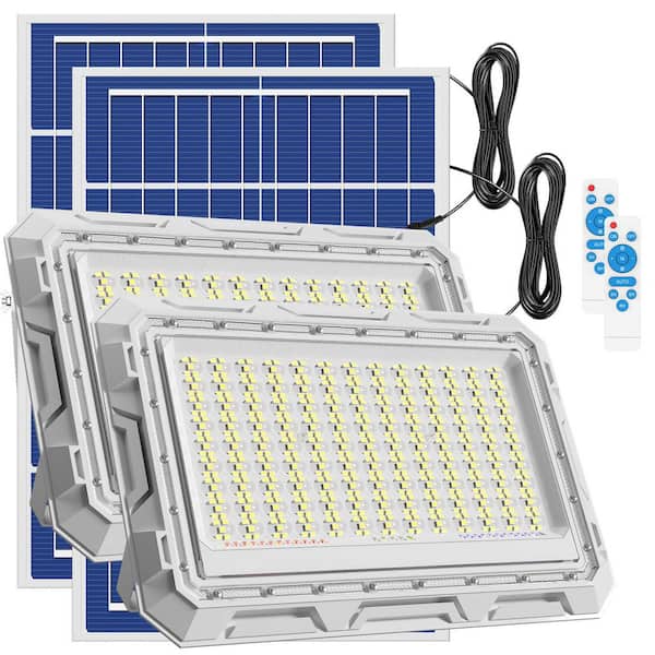 1000 Watt Equivalent 50000 Lumen 120° White Dusk to Dawn Integrated LED Flood Light (2-Pack)