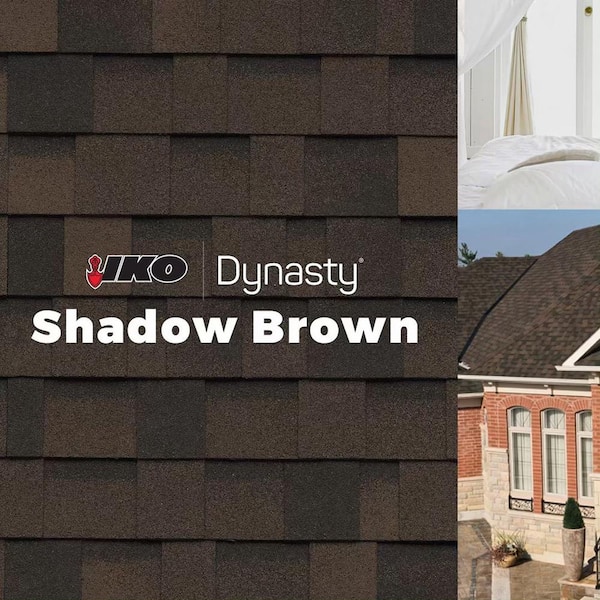 IKO Dynasty 13-3/4" Asphalt Architectural Shingles - Lifetime Limited Warranty Shadow Brown (3 BD/SQ)