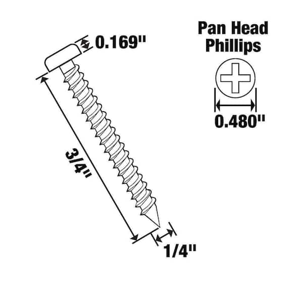 #14 X 3/4" Stainless Steel Phillips Pan Head Sheet Metal Screws – QTY 100 (ANSI B18.6.3)