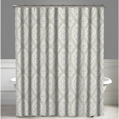 Damask Shower Curtains Accessories The Home Depot Damask Shower Curtains, Grey Damask Shower Curtain