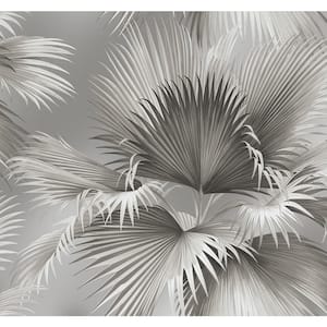 Summer Palm Platinum Tropical Wallpaper Sample
