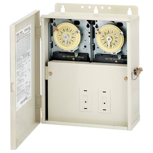 Intermatic Pool/Spa Power Center Pool Lighting with 2 T104M Mechanisms in Beige