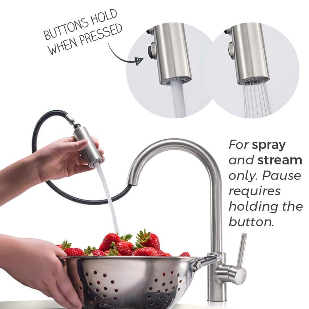 Modern Loft Polished Chrome Pull-Down Kitchen Faucet with Swivel Spout