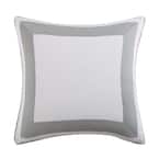 Tropical Plantation Grey and White Euro Pillow Cover