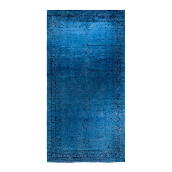 Overdyed Purple 12 ft. x 18 ft. Solid Wool Indoor Area Rug