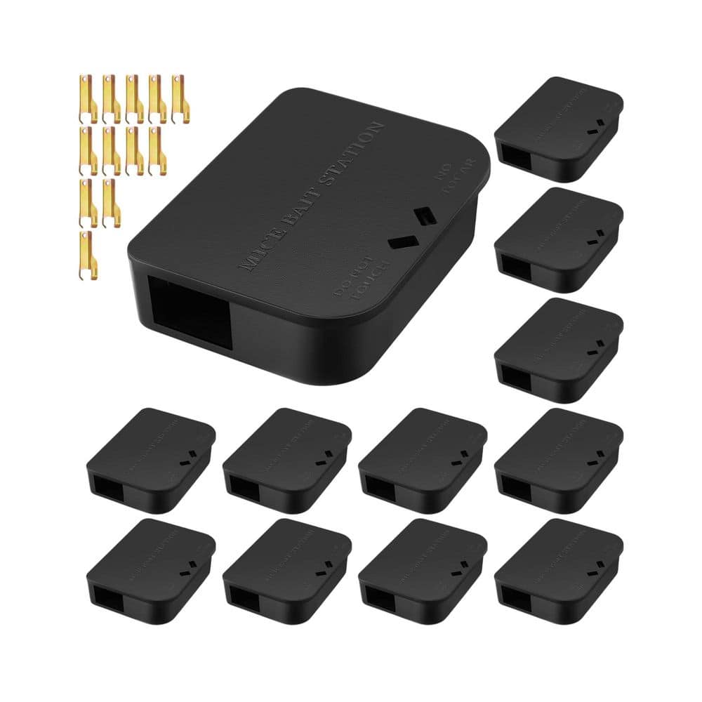 .N/A Indoor Outdoor Mouse Bait Station with Keys, 12-Pack for Small ...