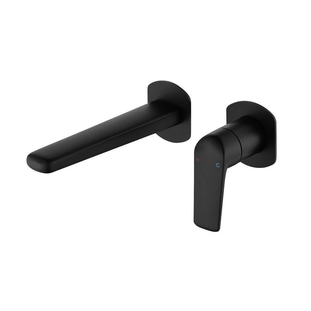 Single Handle Brass Material Wall Mount Bathroom Faucet, Double Hole Bathroom Faucet in Matte Black price history on PriceWatchPro