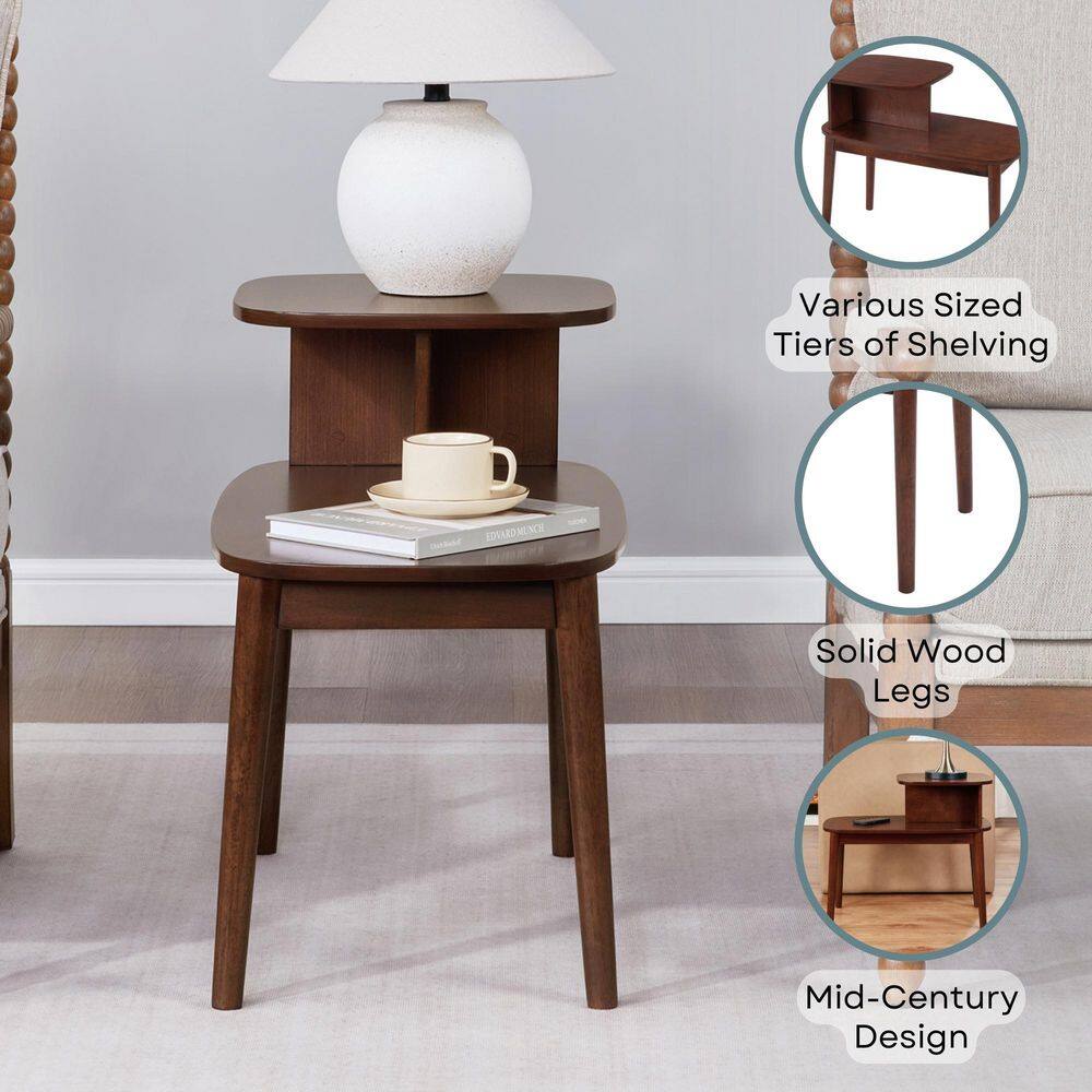 Maxwell Mid Century 28 in. Honey Oat Rectangular Wood End Table - thumbnail 5