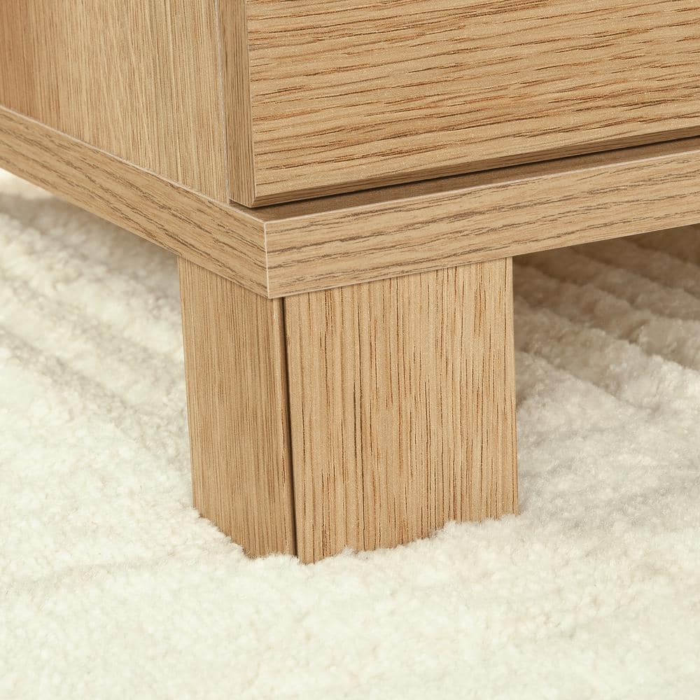 Timber Oak L-Shaped Corner Computer Desk with Drawer and Filing Cabinet