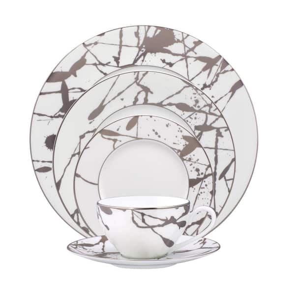 Noritake Raptures Platinum 5-Piece Place Setting Platinum Porcelain, Service for 1