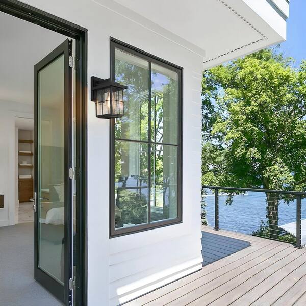 Black Outdoor Light Fixture, Farhouse Porch Light Waterproof Exterior